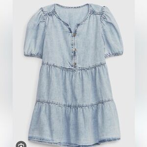 GAP kids Light Blue Casual Tiered Kids Denim Chambray Dress Spring Easter M